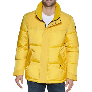 Custom High Quality Thick Bubble Winter <b>Puffer</b> <b>Jacket</b> Men Hooded <b>Light</b> Zip Design Warm Windproof Hiking Sports Outdoor Logo - Product Image 1
