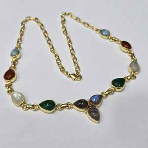 925 argent Sterling Vintage Unique mélange forme plaqué or excellente qualité pièce de créateur faite à la main avec perle diamant cadeau - Product Image 3