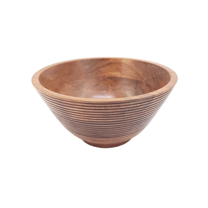 Nouveau bol de service de nourriture de forme ronde en bois décoratif fini naturel pour la Table à manger de cuisine bols de service de nourriture et de collations - Product Image 3