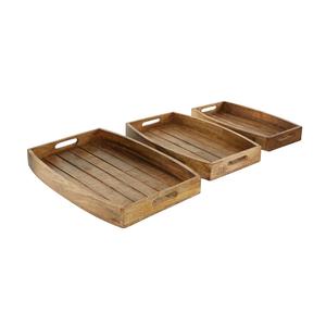Bandeja de servicio de madera natural para café, desayuno, aperitivos, diseño personalizado moderno, Apto para lavavajillas ecológico para cocina, 100 Uds. - Product Image 2