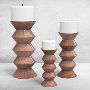 Fabricant de supports à bougies en métal modernes noirs pour bougies piliers, vente en gros. - Product Image 4