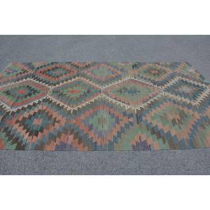 Tapis Kilim turc vintage 5.4 X 10.2ft rouge vert Patchwork Design laine matériel Latex support 10mm rectangle abstrait pour vivre - Product Image 3