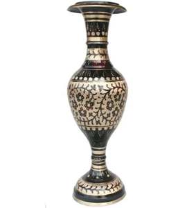 Florero dorado y negro al por mayor en metal de latón para decoraciones de boda florero de metal de alta exigencia decoración interior - Product Image 2