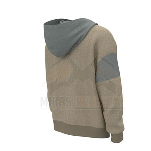 เสื้อฮู้ดแบบสวมหัวของผู้ชายผ้าฟลีซน้ำหนักเบามีกระเป๋าดีไซน์ทันสมัยลายพื้นเสื้อผ้าใส่กลางแจ้งฤดูหนาว - Product Image 4