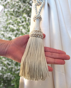 Luxury Big Cream Ivory Tie Back with Tassel. Elegant Drapery for Window Curtain - Product Image 1
