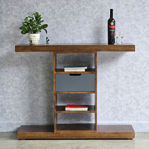 Contemporary Minimalist Accent <b>Console</b> <b>Table</b> with Drawers 110x30x85cm Rubber Wood CST063 - Product Image 5