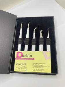 Pince à cils enduite de couleur blanche professionnelle pince à épiler Volume Logo privé en acier inoxydable pince à épiler personnalisée incurvée - Product Image 3