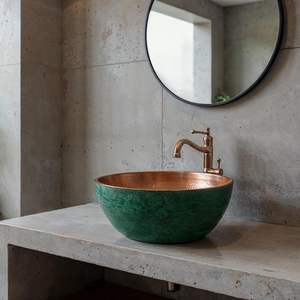 Lavabo de Cobre Rústico Moderno de Primera Calidad para Uso en la Cocina, Duradero, Hecho a Mano, con Aspecto Metálico Natural - Product Image 5
