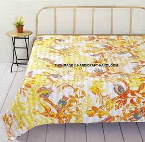 Vente en gros de lots de couvertures réversibles Queen Size couette indienne bohème Kantha vintage faite à la main couvre-lit bohème meilleur matériel - Product Image 6