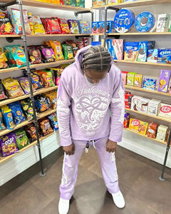 OEM nueva moda recortada sol desteñido Sudadera con capucha hombres Streetwear Vintage ácido lavado Puff impresión sudaderas con capucha - Product Image 1