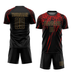 Conjunto de uniformes de fútbol de alta calidad personalizados OEM pantalones cortos de fútbol con logotipo de impresión por sublimación fácil de usar - Product Image 1