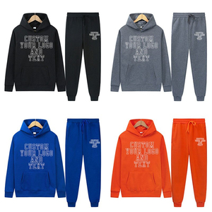 Ensembles de jogging pour hommes avec broderies personnalisées, écologiques, à séchage rapide, 100% coton, sweat-shirt à capuche et pantalon de survêtement, tenues de sport d'hiver - Product Image 3