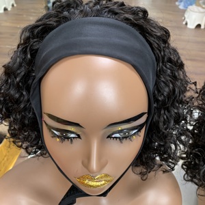 Nouvelle Arrivée Perruques Bandeau Courtes de Luxe SDD 14 Pouces Couleur Naturelle Cheveux Humains Bouclés Originaux - Product Image 4