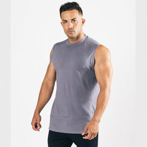 Débardeurs d'entraînement décontractés pour hommes Meilleures ventes Hauts de gymnastique tricotés respirants Tops unis en gros pour les gars - Product Image 2