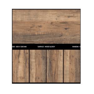 Carreaux de sol et de mur en porcelaine imitation bois, brillants, 600x1200 mm, imperméables, ignifuges, antidérapants, qualité supérieure - Product Image 2