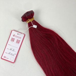 GENIUS WEFT Cheveux Humains Vietnamiens de Qualité Supérieure Rouge Foncé 18 Pouces Extensions de Cheveux Raides de Luxe - Product Image 3