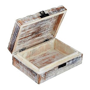 Article de luxe décoratif en bois blanc lavage boîte à bijoux boîte à bibelots 1 cadeaux et artisanat boîtes en bois signes muraux - Product Image 1