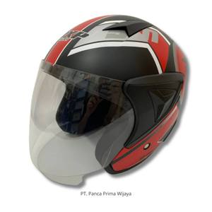 Casque de moto noir mat JP13 BXV de haute qualité | Certifié SNI | Casque adulte ABS à visière unique - Product Image 3