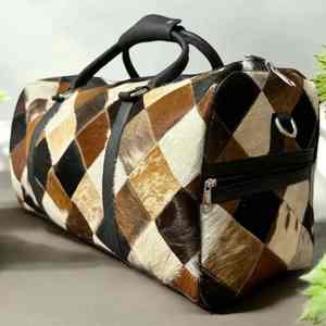 Vente en gros de sacs de sport en cuir de vachette style vintage pour hommes sacs de sport en cuir de vachette coupe-vent en matériau durable - Product Image 3