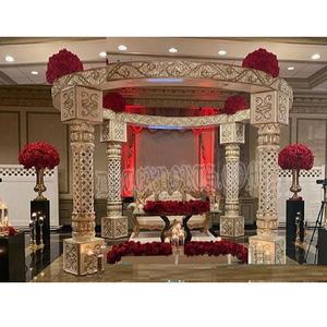 Impresionante Decoración de Mandap Redondo de FRP para Ceremonia de Boda, Estilo Hindú Bollywood Maharaja, la Mejor Decoración de Mandap para Salón de Bodas en LONDRES - Product Image 1