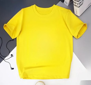 Impreso de punto 95% algodón + 5% spandex Regular Short O-Neck (cuello redondo) Impreso (estampado gráfico) Camiseta amarilla vietnamita - Product Image 1