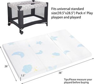 <span class=keywords><strong>Matelas</strong></span> pour lit parapluie, <span class=keywords><strong>matelas</strong></span> pliable pour lit d'enfant portable, <span class=keywords><strong>matelas</strong></span> pour parc à bébé en jacquard avec housse lavable - Product Image 2