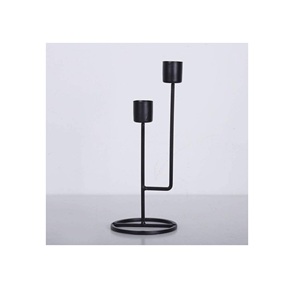 Candelabro decorativo para el hogar, soporte de Metal con recubrimiento de polvo para cocina y mesa, Color negro, para casa y Hotel - Product Image 1
