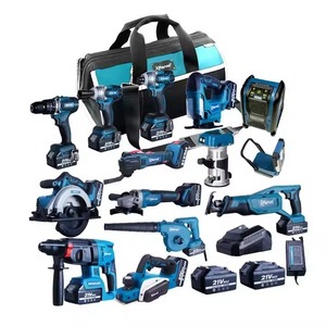 Kit de Herramientas Eléctricas Inalámbricas Marvel de 10 Piezas y 21V con Batería de Litio, Estuche Flexible, 3 Años de Garantía, Cargador, Bolsa, Color Azul Hawái, Nuevo Modelo - Product Image 1