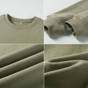 Sudadera de Cuello Redondo para Hombre, Tejido Jersey Grueso, 400GSM, 100% Algodón, Estilo Pullover, Primavera, MOQ Bajo, Entrega Rápida, Fábrica OEM - Product Image 4
