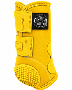 Protège-jambes pour chevaux Tough Tack en microfibre jaune avec semelle Hex Grip pour l'équitation 2026 - Product Image 2