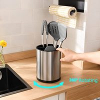 Moderne stijl roestvrijstalen handgemaakte duurzame multifunctionele duurzame vloerstaande besteklepelhouder voor de keuken