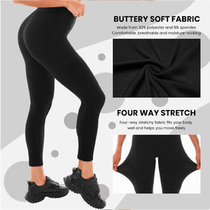 Leggings athlétiques pour femmes Impression personnalisée Taille haute Contrôle du ventre Pantalon de yoga pour la course - Product Image 2