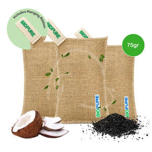 Sac purificateur d'air Biopure-Charbon actif à la noix de coco écologique Désodorisant Contrôle des odeurs et de l'humidité Charbon de bois-Fabriqué au Mexique - Product Image 1