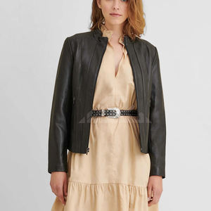 Chaquetas de moda de invierno con estilo para mujer de cuero genuino de alta calidad con logotipo personalizado abrigos transpirables - Product Image 1