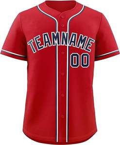 La mejor calidad, sublimación personalizada, camisetas de béisbol transpirables para hombres, venta al por mayor, uniforme de béisbol para niños - Product Image 5