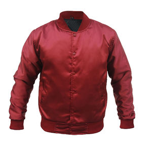 Custom Embroidered Satin Bomber Varsity <b>Quilted</b> Jacket Baseball Jacket Made in Pakistan with Canvas Fabric and Front Logo - Product Image 3