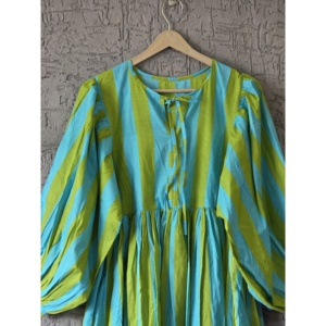 Brilliant Yellowish-Green <b>Boho</b> Maxi <b>Dress</b> Elegant Empire Waistline Customizable Breathable <b>Summer</b> Floor-Length for Leisure - Product Image 5