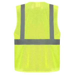 Chaleco DE SEGURIDAD reflectante de trabajo de alta visibilidad Logotipo personalizado Ropa de construcción hecha en fábrica - Product Image 2