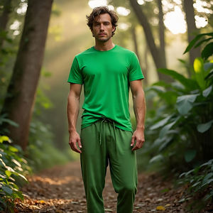 Camiseta de Dos Piezas para Hombre, Conjunto de Ropa Deportiva de Manga Corta, Chándal de Verano - Product Image 6