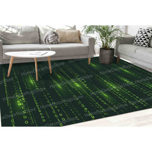 Binary Code <b>Rug</b>, Matrix Code <b>Rugs</b>, Software <b>Rug</b>, Printed <b>Rug</b>,Luxury Velvet <b>Rug</b> - Product Image 1