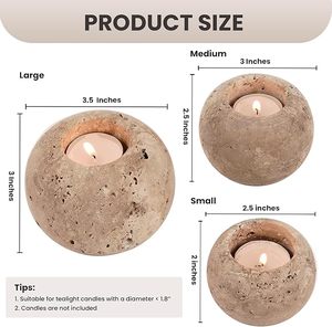 Precioso portavelas redondo de mármol pulido para la decoración del hogar Ilumina tu espacio con la elegancia atemporal de la belleza natural - Product Image 2