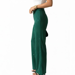 Pantalons de jogging pour femmes en coton molletonné avec strass, nouveau design, vente en gros, pour le streetwear - Product Image 3