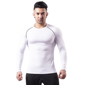 Venta al por mayor de compresión gimnasio camisas transpirable ropa de algodón de manga larga Slim Fit Fitness deporte barato Camiseta para los hombres - Product Image 2