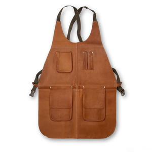 Tablier en cuir professionnel de nouveau style, tablier en denim et toile homme femme travailleur artiste serveurs tablier de salon de coiffure. - Product Image 1