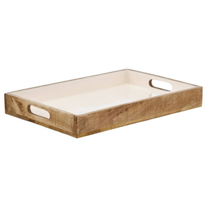 Plateau de service en bois d'acacia de qualité supérieure avec poignées, plat rectangulaire en bois, accessoire de cuisine pour l'hôtellerie, bon prix - Product Image 2
