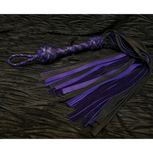 JEXMOO Fouets en cuir faits main personnalisés, outils artisanaux, violet noir, nouveauté, 2 ensembles d'équipements de bondage pour adultes, international - Product Image 1