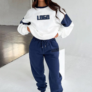 2025 nueva llegada Puff estampado Mujer Sudadera con capucha cordón Jogger Vintage chándales Conjunto Polar Sudadera con capucha pantalones de chándal para mujeres adultas - Product Image 6