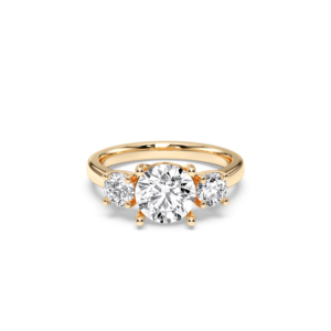 Vòng Cắt <span class=keywords><strong>3</strong></span>.00 Carat F-G/Vs Phòng Thí Nghiệm Grown Kim Cương Prong Set <span class=keywords><strong>3</strong></span> Đá Engagement Ring Made Trong Rắn Vàng Cho Phụ Nữ - Product Image 1