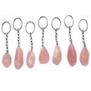 Pierre naturelle de haute qualité dégringolée Quartz Rose Porte-clés Pierre de Guérison Gemme Reiki Guérison Cristal Porte-clés Guérison Grossiste - Product Image 2