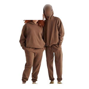 Sudadera con capucha unisex de algodón con logotipo personalizado, conjuntos para correr, ropa deportiva, chándal de invierno, chándal para hombre y mujer - Product Image 6